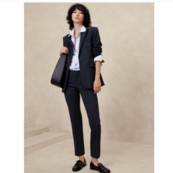 Banana Republic Double Weave Straight Leg Mid Rise Ryan Ankle Pant Size 8 NWT - Picture 1 of 5